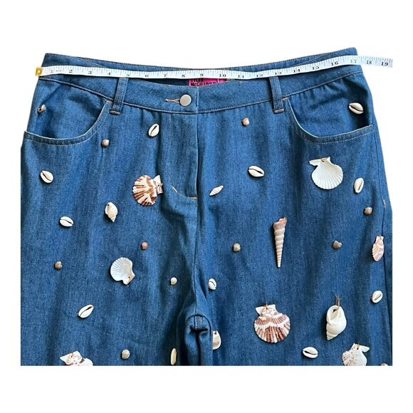 Tyler McGillivary Thingamabob Pants Seashell Retro Wide Leg Flare 70's Jeans XL - Picture 6 of 11